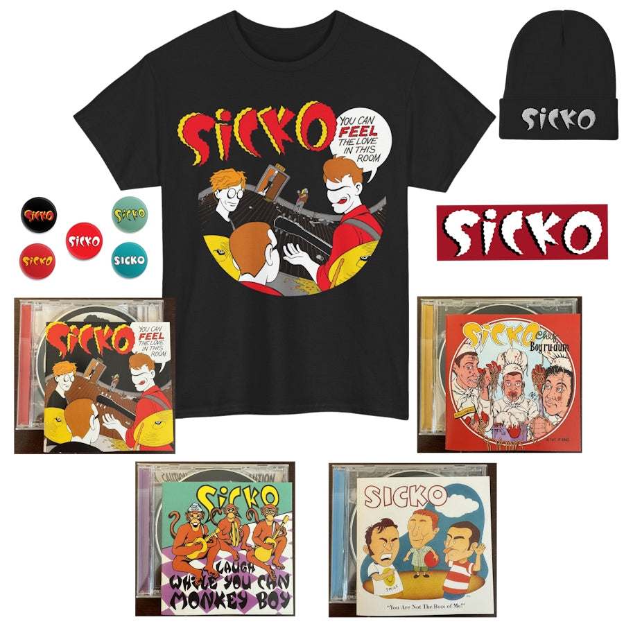 Albums, Feel Tee, Beanie, Buttons, and Sticker Bundle