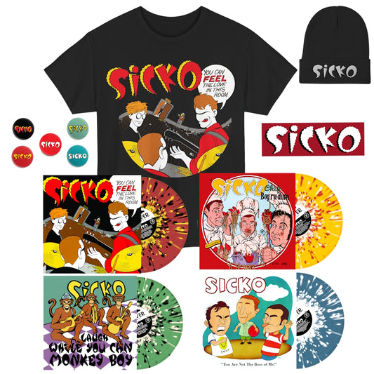 Albums, Feel Tee, Beanie, Buttons, and Sticker Bundle