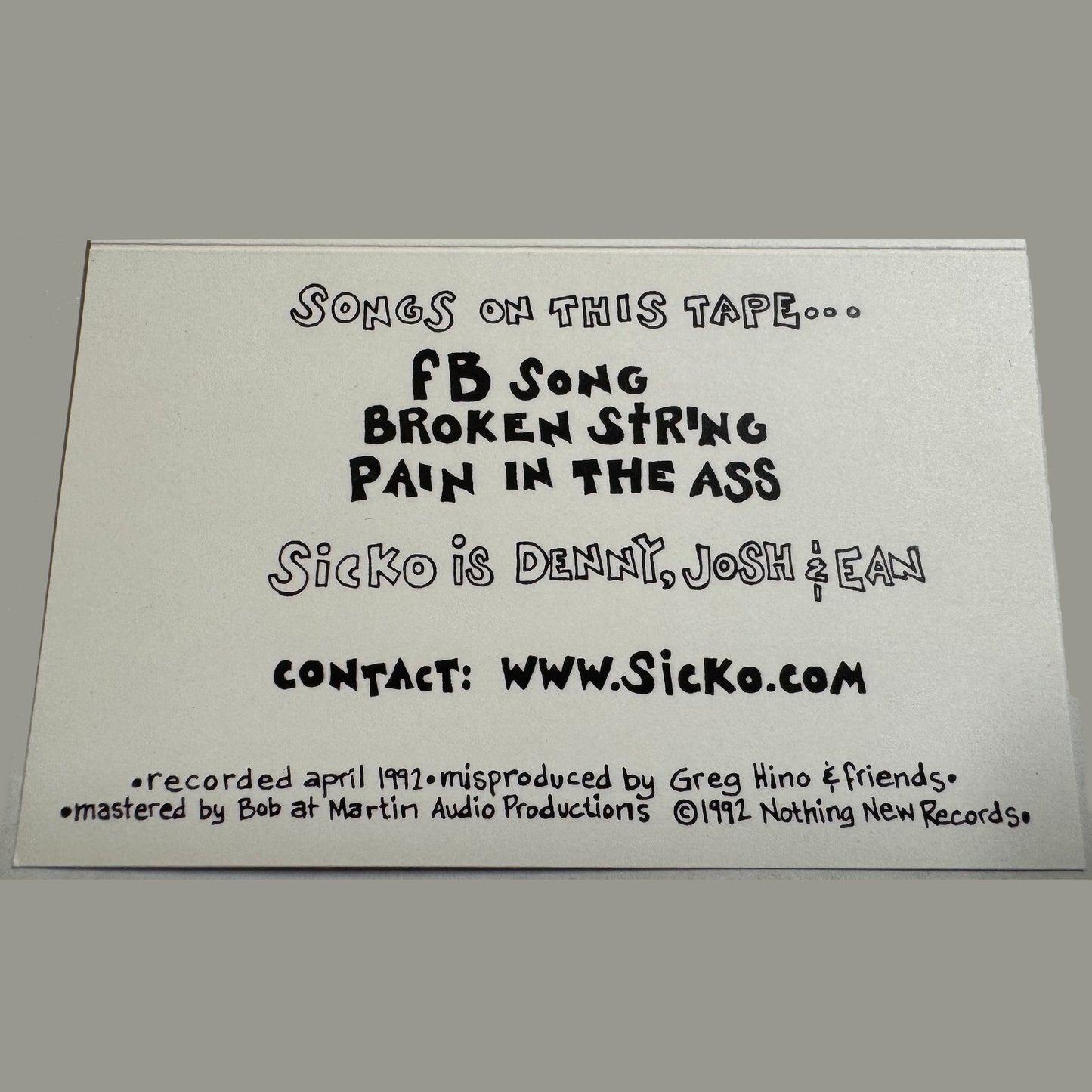 1992 Demo Tape + Downloads